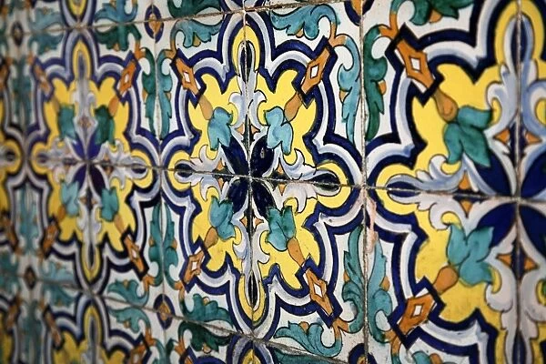 Tiles at Colegio Nacional de Monserrat, part of the Manzana Jesuitica, UNESCO World Heritage Site, Cordoba City, Cordoba Province, Argentina, South America