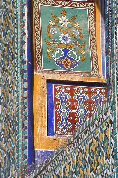 Tilework detail, shrine of Hazrat Ali, who was assassinated in 661, Mazar-I-Sharif