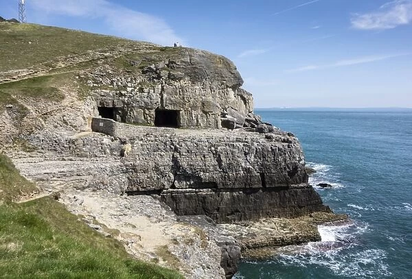 Tilly Whim Caves, Durlston Country Park, Isle of Purbeck, Dorset, England, United Kingdom, Europe