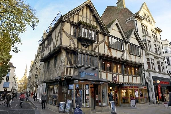Timber-framed house on Corn Market Street, Oxford, Oxfordshire, England, United Kingdom, Europe