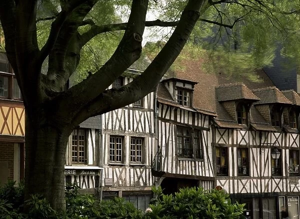Timber-framed houses in the restored city centre, Rouen, Haute Normandie (Normandy)