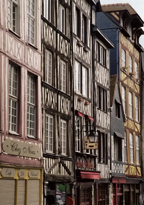 Framed Print : Timber-framed houses and shops in the restored city centre, Rouen, Haute Normandie Framed Print : Timber-framed houses and shops in the restored city centre, Rouen, Haute Normandie