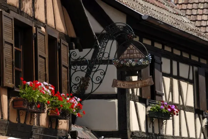 Framed Print : Timbered buildings in street, Turckheim, Haut-Rhin, Alsace, France, Europe Framed Print : Timbered buildings in street, Turckheim, Haut-Rhin, Alsace, France, Europe