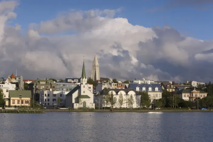 Framed Print : The tin-clad Frikirkjan i Reykjavik church and Hallgrimskirkja Framed Print : The tin-clad Frikirkjan i Reykjavik church and Hallgrimskirkja