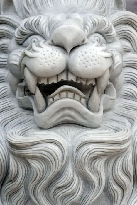 Framed Print : Tinh Xa Ngoc Chau Buddhist temple, Imperial guardian lion statue, Chau Doc, Vietnam Framed Print : Tinh Xa Ngoc Chau Buddhist temple, Imperial guardian lion statue, Chau Doc, Vietnam