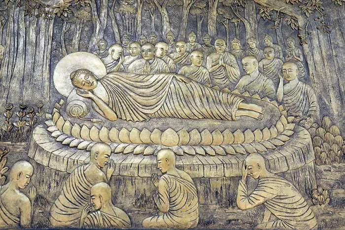 Framed Print : Tinh Xa Ngoc Chau pagoda, Life of Buddha, Siddhartha Gautama, Reclining Buddha, passing into Parinirvana after 45 years of teaching the Dharma, Chau Doc, Vietnam, Indochina, Southeast Asia, Asia Framed Print : Tinh Xa Ngoc Chau pagoda, Life of Buddha, Siddhartha Gautama, Reclining Buddha, passing into Parinirvana after 45 years of teaching the Dharma, Chau Doc, Vietnam, Indochina, Southeast Asia, Asia