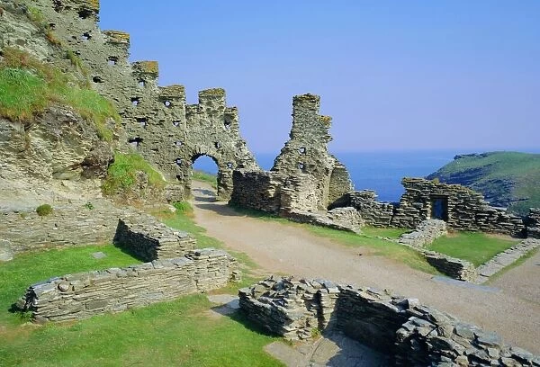 Tintagel Castle, associated with King Arthur in legend, Cornwall, England