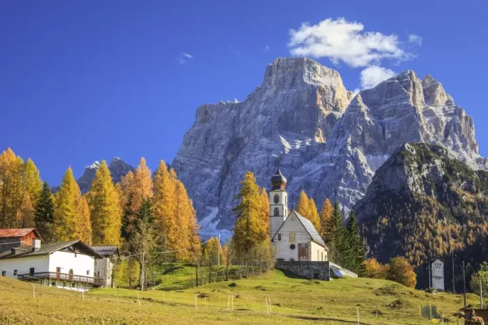 Framed Print : The tiny Church of Selva di Cadore, in the Dolomites, in autumn with the majestic Monte Pelmo in the background, Veneto, Italy, Europe Framed Print : The tiny Church of Selva di Cadore, in the Dolomites, in autumn with the majestic Monte Pelmo in the background, Veneto, Italy, Europe