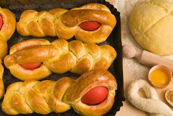 Titole, sweet bread with egg, an Italian dish for Easter Day, Friuli-Venezia Giulia