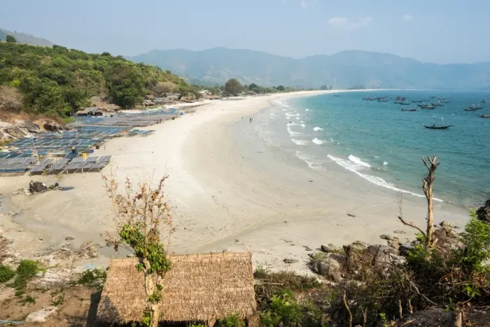 Framed Print : Tizit Beach and fishing village, Dawei Peninsula, Tanintharyi Region, Myanmar (Burma)