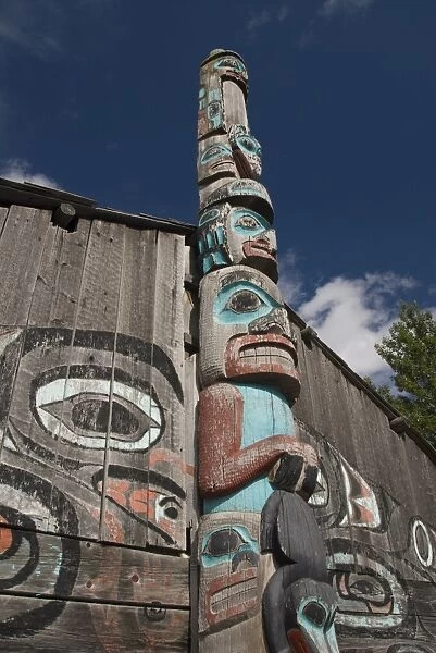 Tlingit Totem Pole, Ravens Fort Tribal House, Fort William Seward