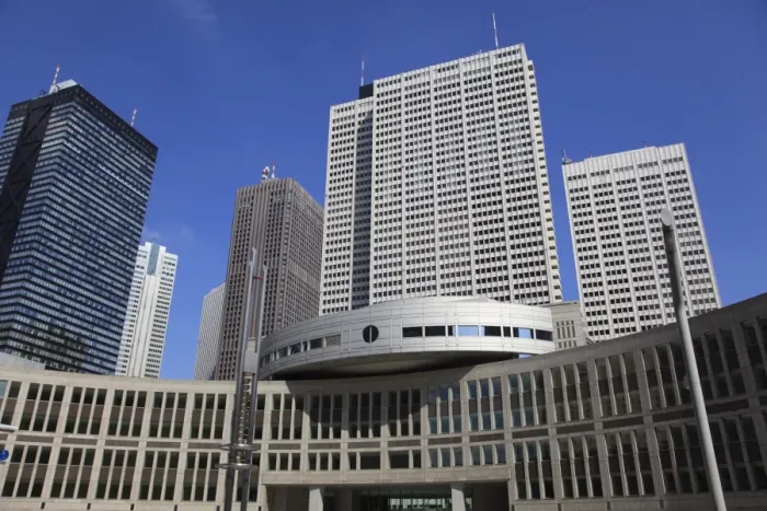 Framed Print : Tokyo Metropolitan Government Offices Plaza, Shinjuku, Tokyo, Japan, Asia