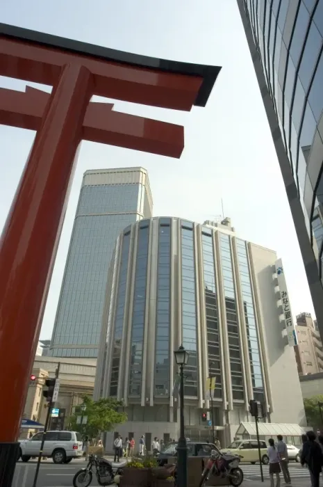 Framed Print : Tori gate, skyscrapers Framed Print : Tori gate, skyscrapers