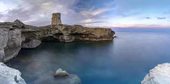 Framed Print : Torre Miggiano old tower and crystal sea at sunset, Santa Cesarea Terme, Porto Miggiano Framed Print : Torre Miggiano old tower and crystal sea at sunset, Santa Cesarea Terme, Porto Miggiano