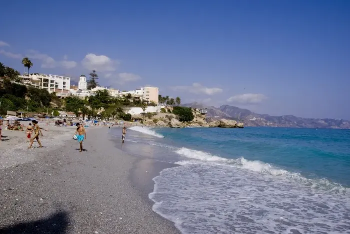 Framed Print : Torrecilla beach, Nerja, Costa del Sol, Andalucia, Spain, Europe
