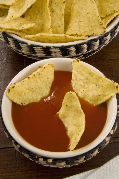 Framed Print : Tortilla chips with chili sauce, Mexican food, Mexico, North America Framed Print : Tortilla chips with chili sauce, Mexican food, Mexico, North America