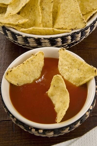 Tortilla chips with chili sauce, Mexican food, Mexico, North America