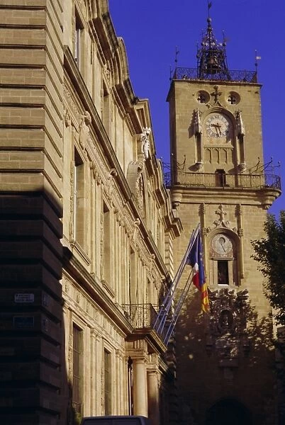 Tour de l Horloge and town hall, Aix en Provence, Provence, France, Europe