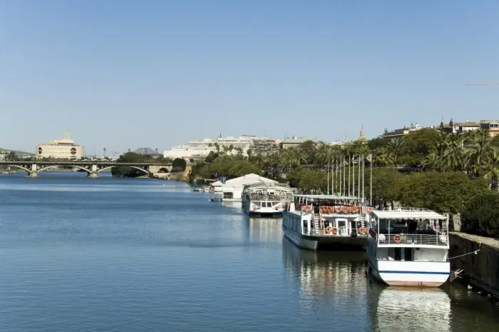 Framed Print : Tourist boats on the Rio Guadalquivir Framed Print : Tourist boats on the Rio Guadalquivir