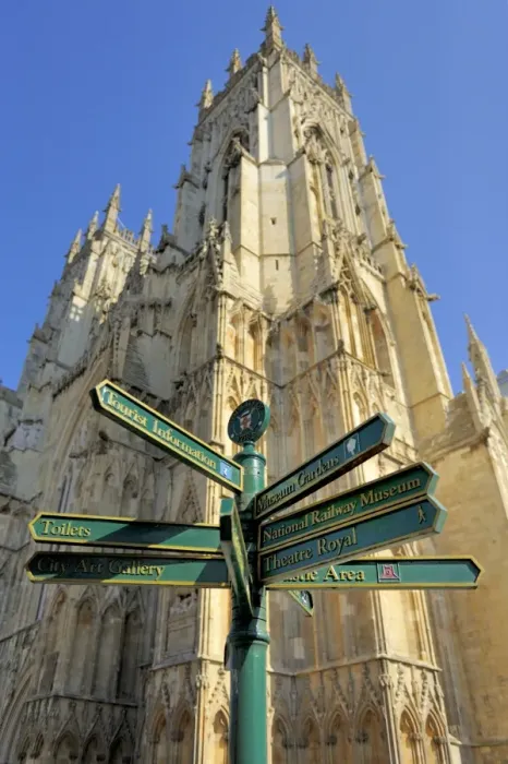 Framed Print : Tourist information signpost with York Minster in the background, Duncombe Place, York, Yorkshire, England, United Kingdom, Europe Framed Print : Tourist information signpost with York Minster in the background, Duncombe Place, York, Yorkshire, England, United Kingdom, Europe