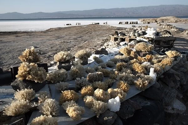 Tourist souvenirs on sale at Lac Assal, the lowest point on the African continent