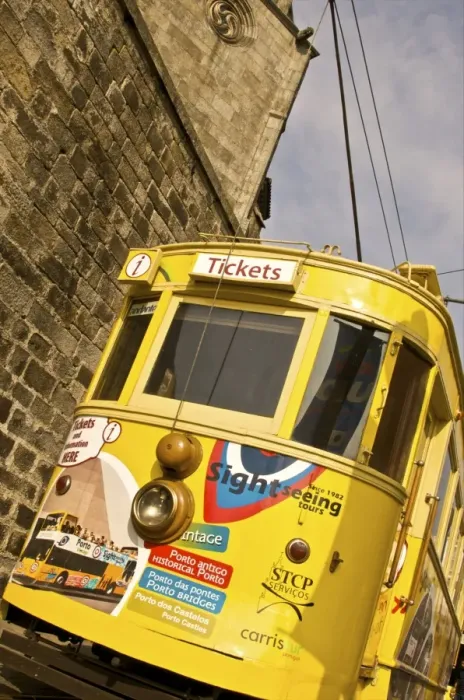 Framed Print : Tourist tram, Porto, Portugal, Europe Framed Print : Tourist tram, Porto, Portugal, Europe