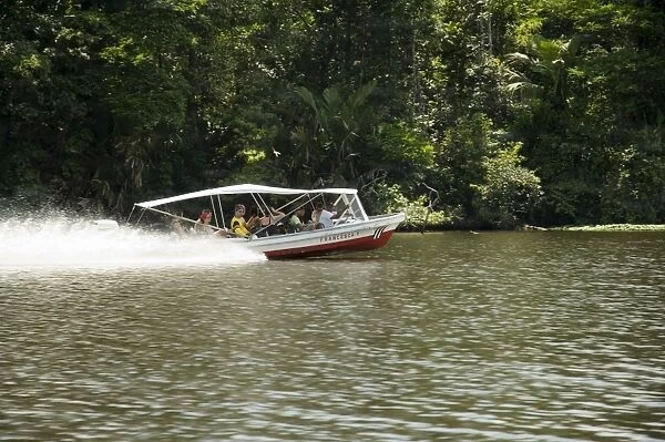 Tourist transport to the eco lodges in Tortuguero National Park, Costa Rica