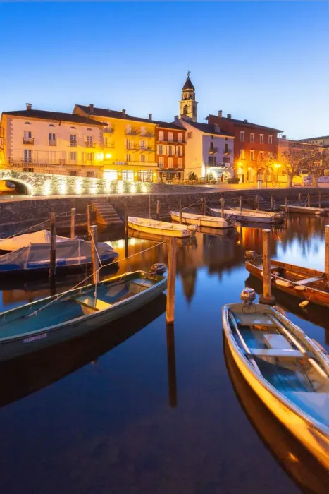 Framed Print : Touristic harbour of Ascona at dusk, Ascona, Lake Maggiore (Verbano), Canton of Ticino Framed Print : Touristic harbour of Ascona at dusk, Ascona, Lake Maggiore (Verbano), Canton of Ticino