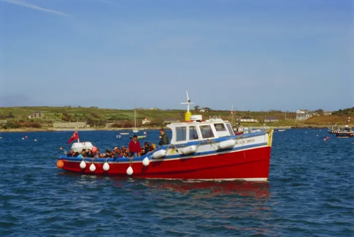 Framed Print : Tourists on boat, Scilly Isles, UK, Europe Framed Print : Tourists on boat, Scilly Isles, UK, Europe