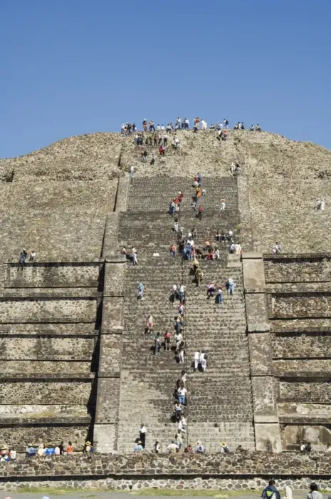 Framed Print : Tourists climbing the Pyramid of the Moon Framed Print : Tourists climbing the Pyramid of the Moon