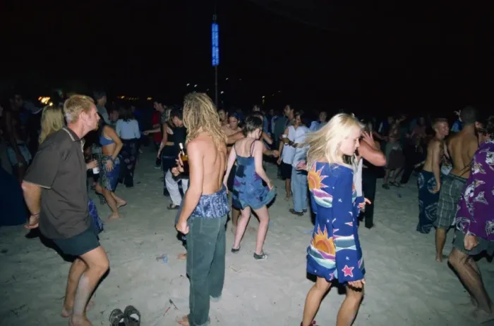 Framed Print : Tourists dancing at a full moon party at Haad Rin Beach Framed Print : Tourists dancing at a full moon party at Haad Rin Beach
