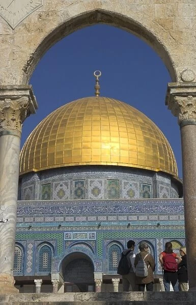 Tourists at the Dome of the Rock