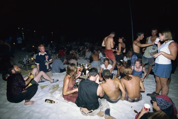 Framed Print : Tourists enjoy a Full Moon Party Framed Print : Tourists enjoy a Full Moon Party