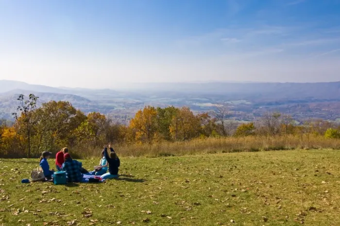 Framed Print : Tourists having a picnic, Shenandoah National Park, Virginia, United States of America