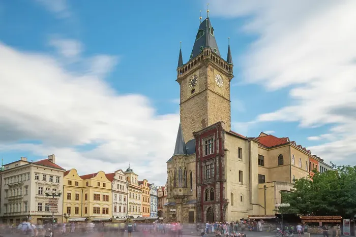 Framed Print : Tourists in motion at Old Town Hall Tower at Old Town Square, UNESCO World Heritage Site, Prague, Bohemia, Czech Republic (Czechia), Europe Framed Print : Tourists in motion at Old Town Hall Tower at Old Town Square, UNESCO World Heritage Site, Prague, Bohemia, Czech Republic (Czechia), Europe