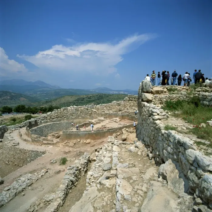 Framed Print : Tourists at the ruins of Mycenae Framed Print : Tourists at the ruins of Mycenae