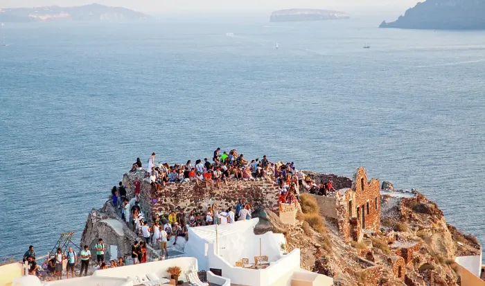 Framed Print : Tourists, Santorini island, Cyclades, Greek Islands, Greeece Framed Print : Tourists, Santorini island, Cyclades, Greek Islands, Greeece
