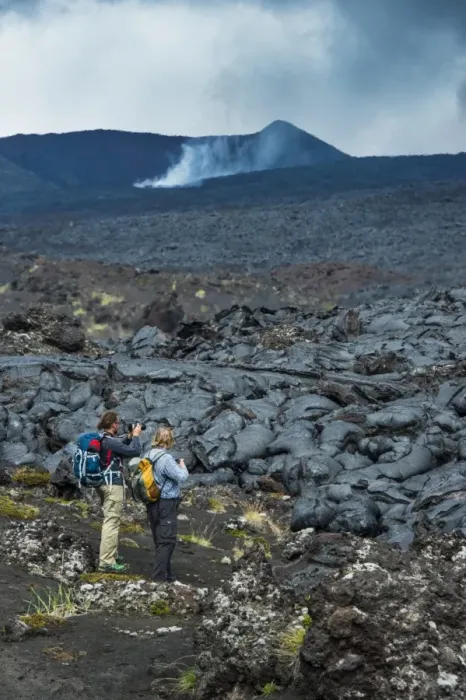 Framed Print : Tourists standing at a cold lava stream after an eruption of Tolbachik volcano, Kamchatka, Russia, Eurasia Framed Print : Tourists standing at a cold lava stream after an eruption of Tolbachik volcano, Kamchatka, Russia, Eurasia