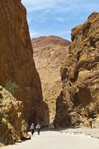 Tourists in Todra Gorge, High Atlas Mountains, Morocco, North Africa, Africa