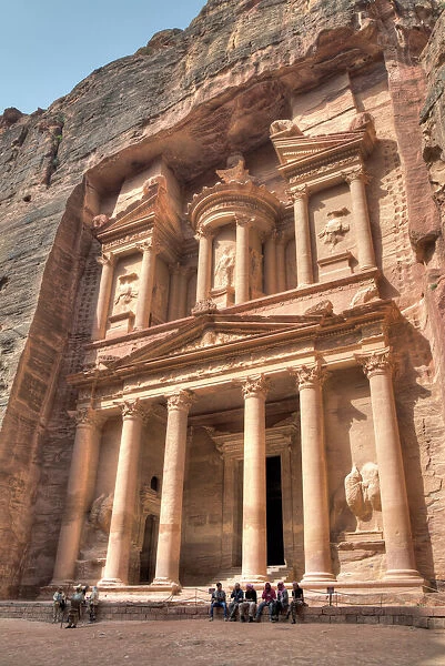 Tourists in Front of the Treasury, Petra, Jordan