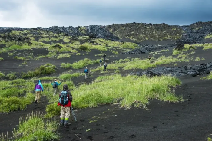 Framed Print : Tourists walking through the lava landscape of the Tolbachik volcano, Kamchatka, Russia, Eurasia Framed Print : Tourists walking through the lava landscape of the Tolbachik volcano, Kamchatka, Russia, Eurasia