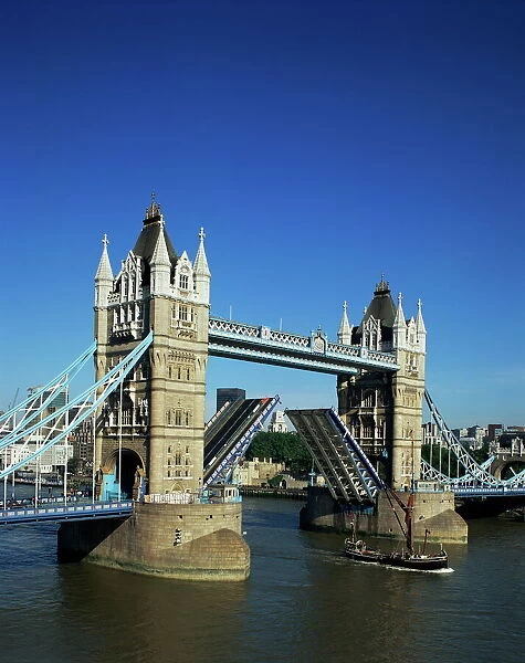 Tower Bridge open, London, England, United Kingdom, Europe