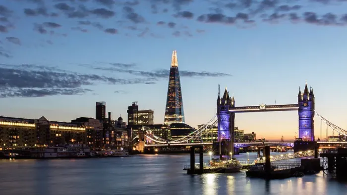 Framed Print : Tower Bridge and The Shard at sunset, taken from Wapping, London, England, United Kingdom Framed Print : Tower Bridge and The Shard at sunset, taken from Wapping, London, England, United Kingdom