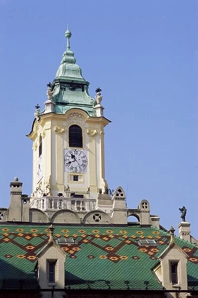Tower and decorated roof of the Old Town Hall