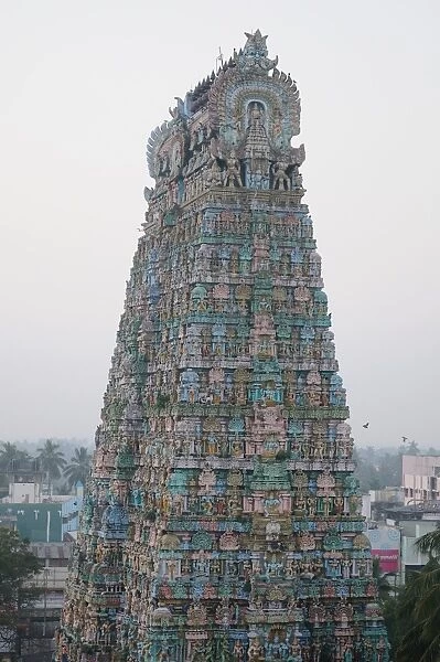 Tower of Kumbakonam temple, Kumbakonam, Tamil Nadu, India, Asia