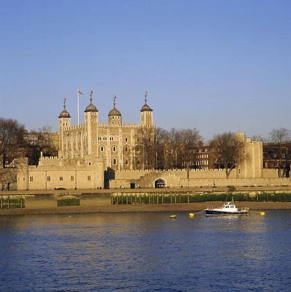 The Tower of London from the River Thames, London, England, UK