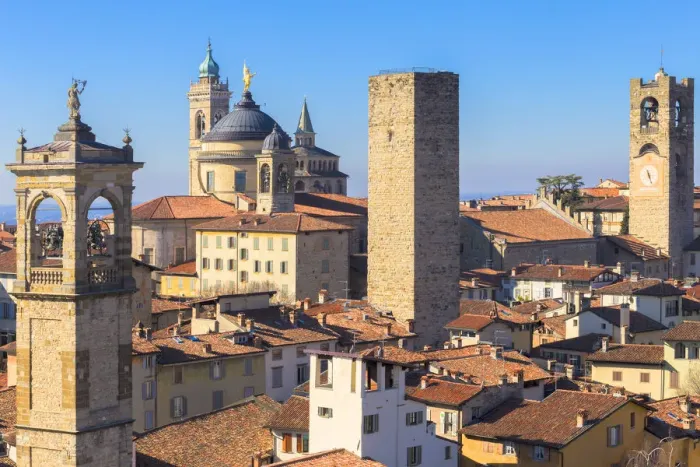 Framed Print : Tower of San Pangrazio, Torre del Gombito, Sant Alessandro Cathedral (Duomo) and Civic Tower Framed Print : Tower of San Pangrazio, Torre del Gombito, Sant Alessandro Cathedral (Duomo) and Civic Tower