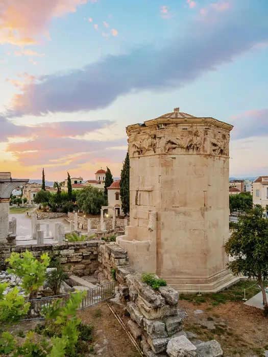 Framed Print : Tower of the Winds (Horologion of Andronikos Kyrrhestes) at sunset, Roman Forum, Athens, Attica, Greece, Europe Framed Print : Tower of the Winds (Horologion of Andronikos Kyrrhestes) at sunset, Roman Forum, Athens, Attica, Greece, Europe