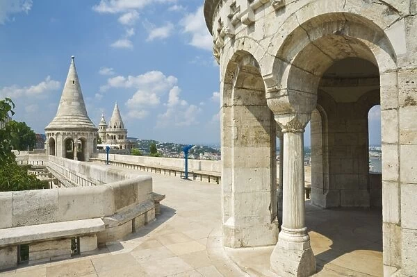 Towers and conical turrets of the neo-romanesque Fishermens Bastion