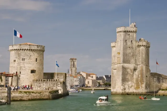 Framed Print : The towers of La Chaine and St. Nicholas at the entrance to the ancient port of La Rochelle Framed Print : The towers of La Chaine and St. Nicholas at the entrance to the ancient port of La Rochelle